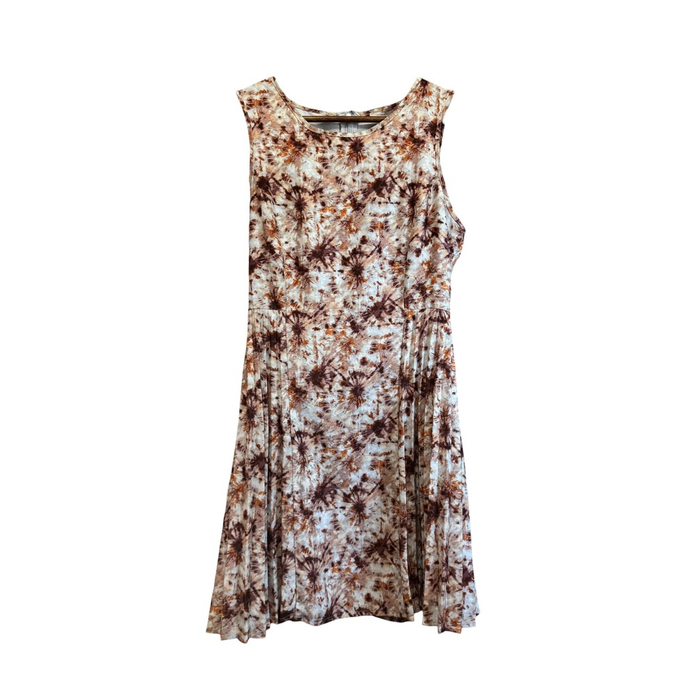 Forever 21 Fit & Flare Dress Womens XS Brown Orange Excellent Tie Dye Sleeveless